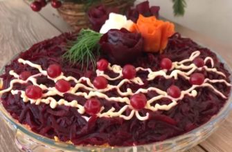 Ах, “Водевиль” - очень вкусный и красивый салат. Вот и пригодилась отварная свекла